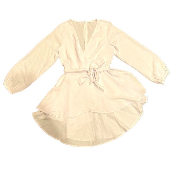 Women Casual Dress Flowy Bohemian Tshirt Wrap Dress Tie Waist Shift Mini Dress T - Picture 3 of 17